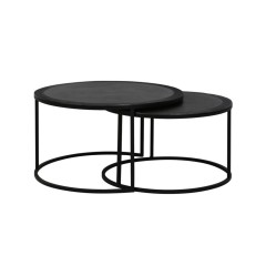 CAFE TABLE TLC METAL ANTIQUE BLACK SET OF 2 